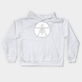 Grey Sand Dollar Beach Illustration Kids Hoodie